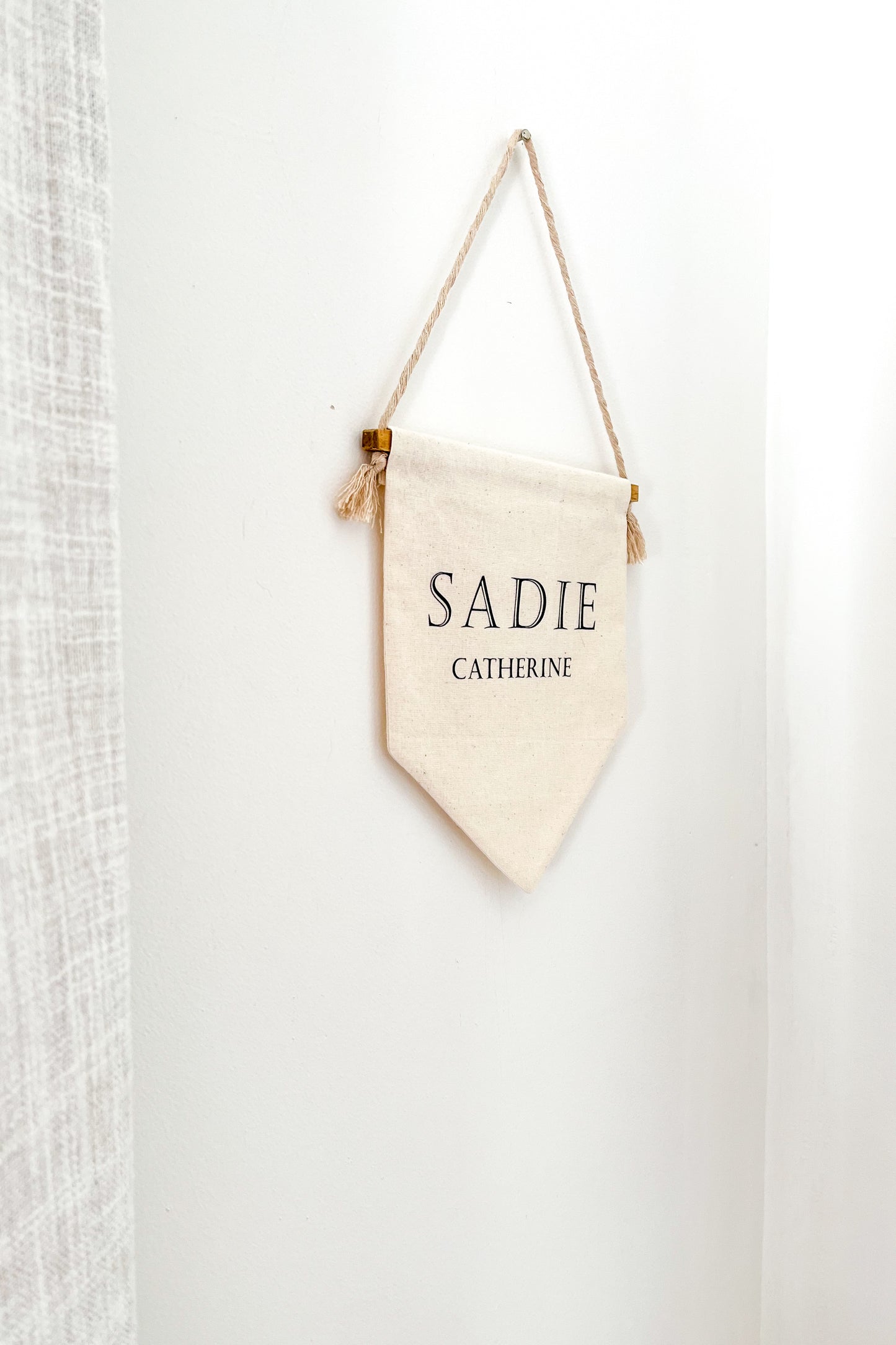 Natural Cotton Fabric Name Banner