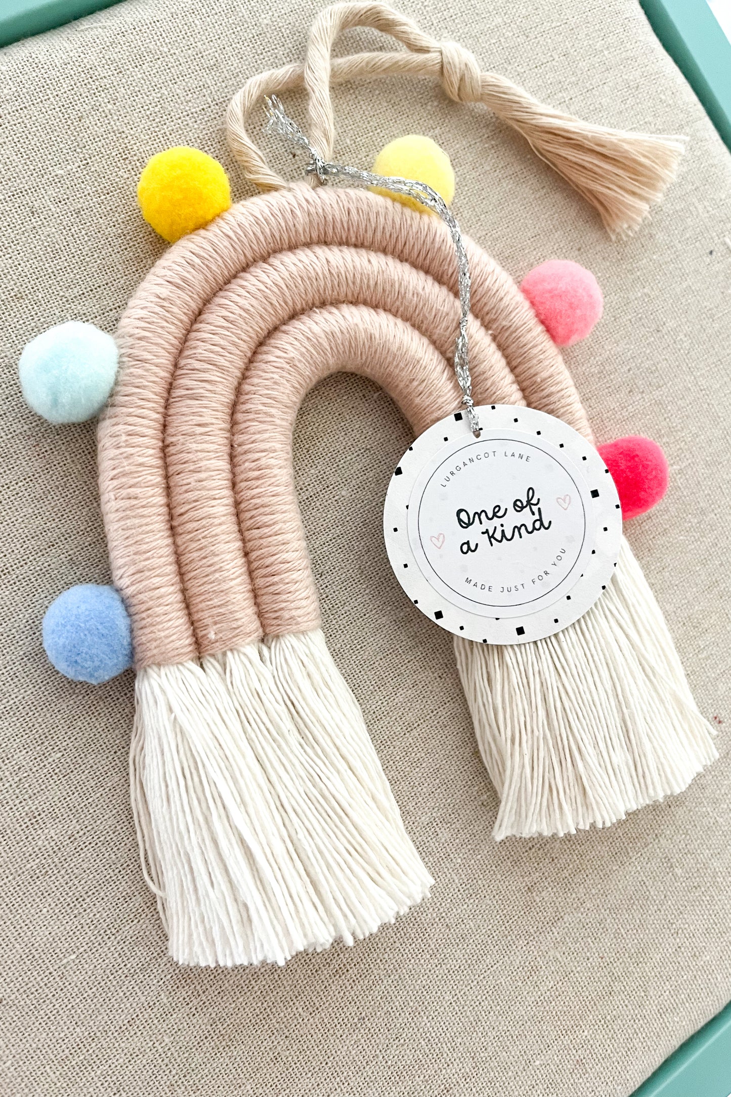 Pom Pom Blush Macrame Rainbow