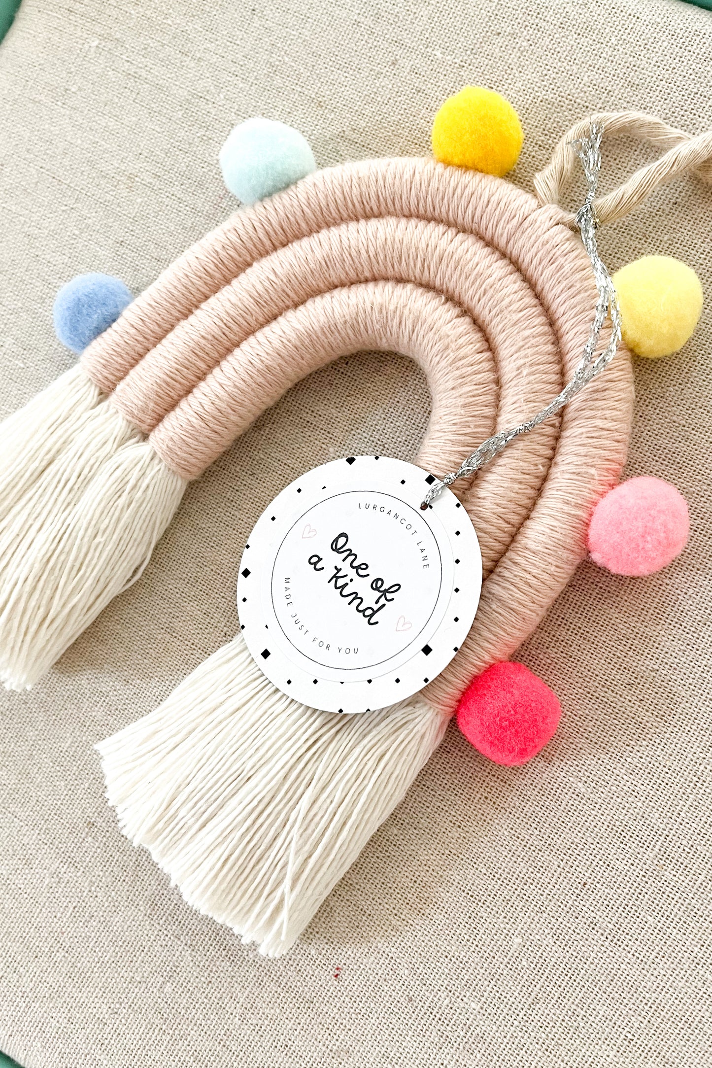 Pom Pom Blush Macrame Rainbow